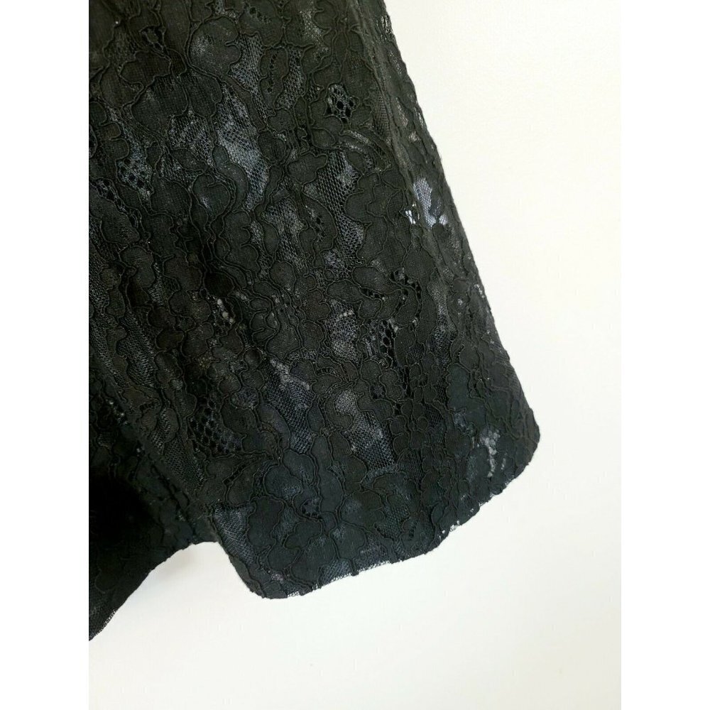 Tov Los Angeles Black Lace Ruffle Sleeveless V-Neck Mini Short Dress 38 Small - Picture 7 of 8